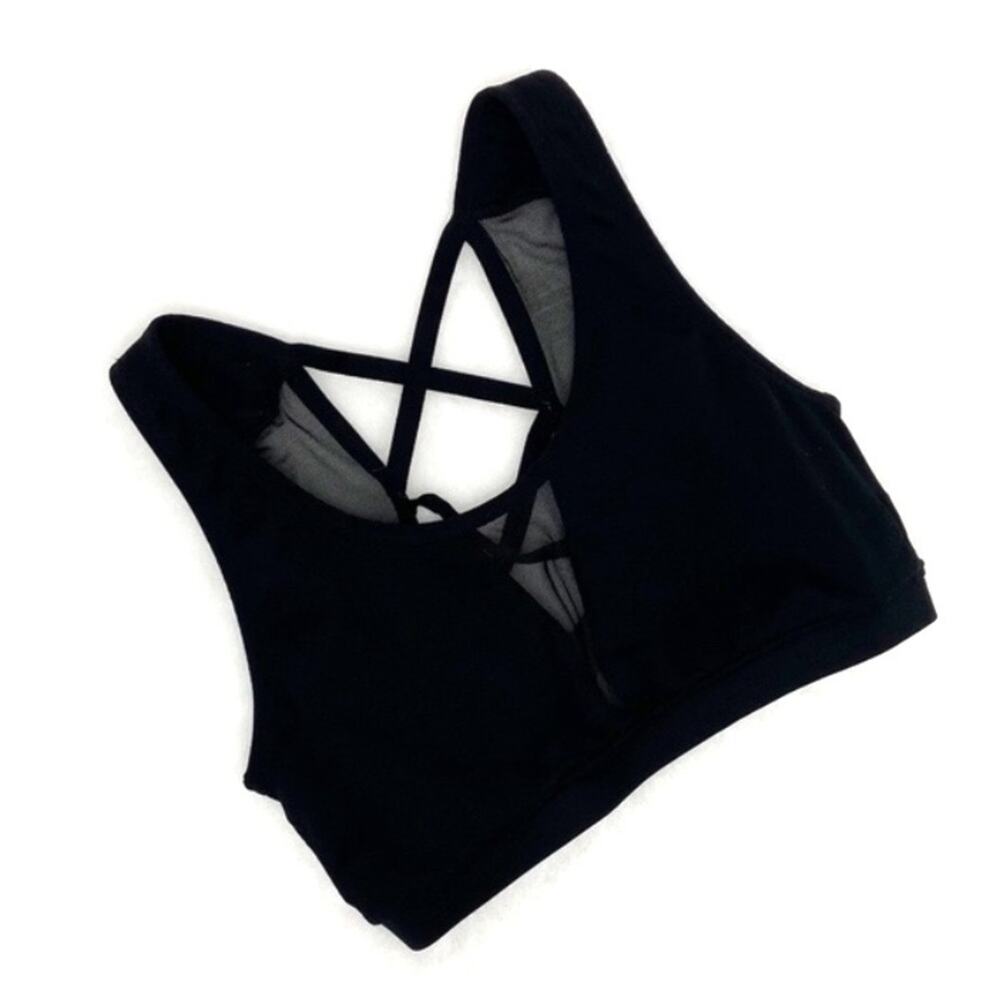BKE Criss Cross Sports Bra Small Black